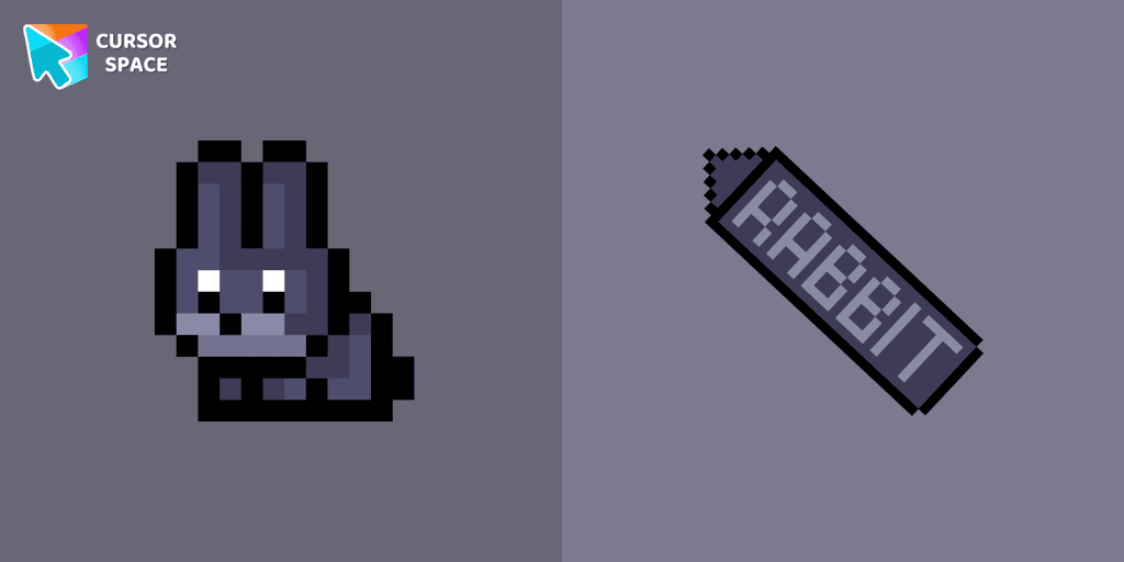 Black Rabbit Pixel cursor cursor pack